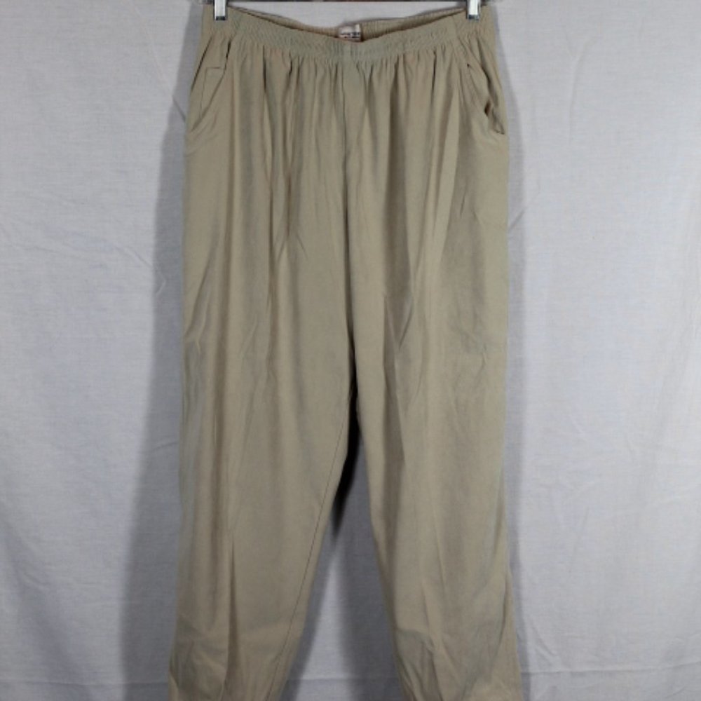 Monterey by Koret Tan Women's Dress Pants Elastic Waist Size 4W 010